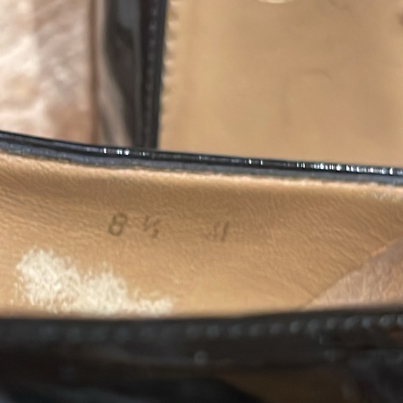 Salvatore Ferragamo Black Patent Leather Bow Wedges size 8.5 A - Picture 5 of 10